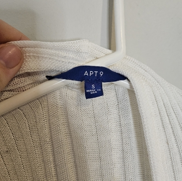 APT 9, SMALL, white cardigan, cover -up - Picture 2 of 8